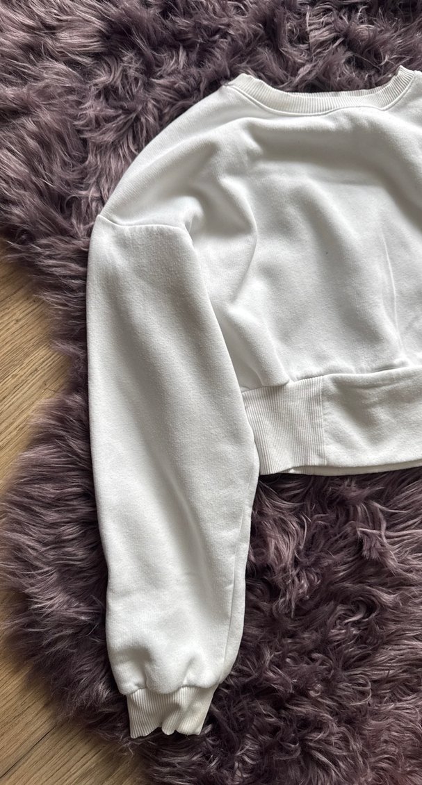 Beyaz Kadın Uzun Kollu Sweatshirt - Görsel 2