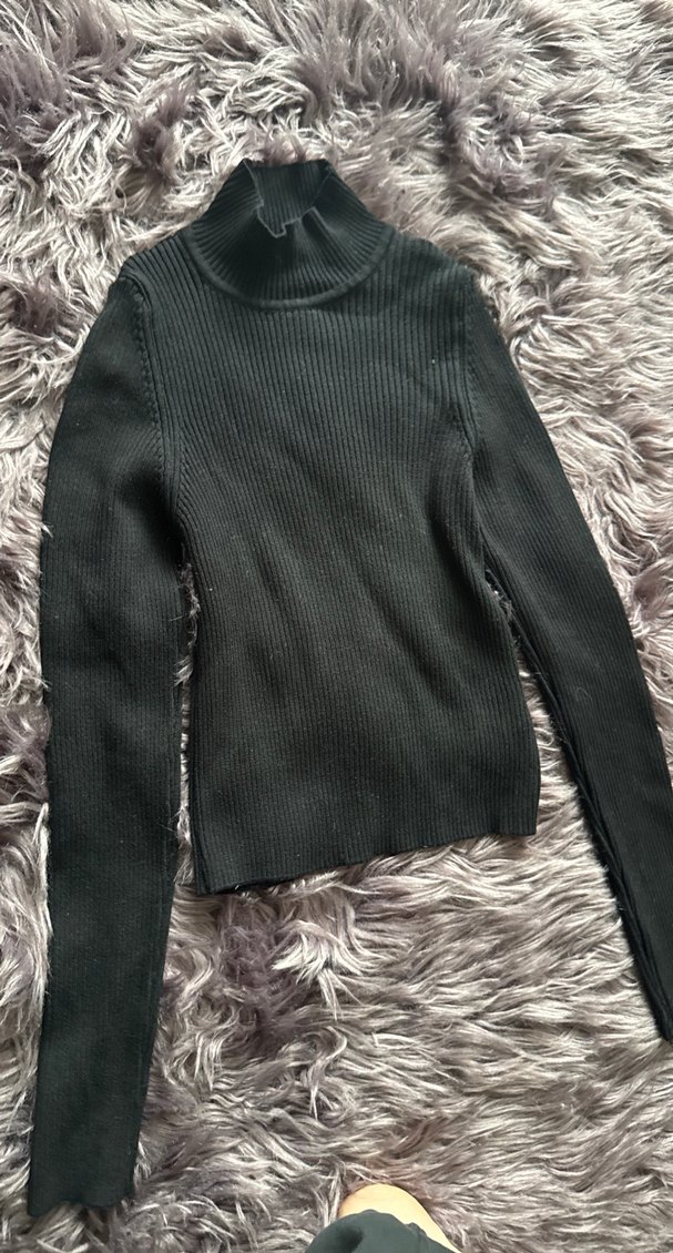 Gri Kadın Boğazlı Triko Kazak - Görsel 4