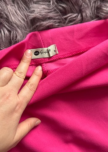 Pembe Mini Fitted Kadın Bluz - Görsel 3