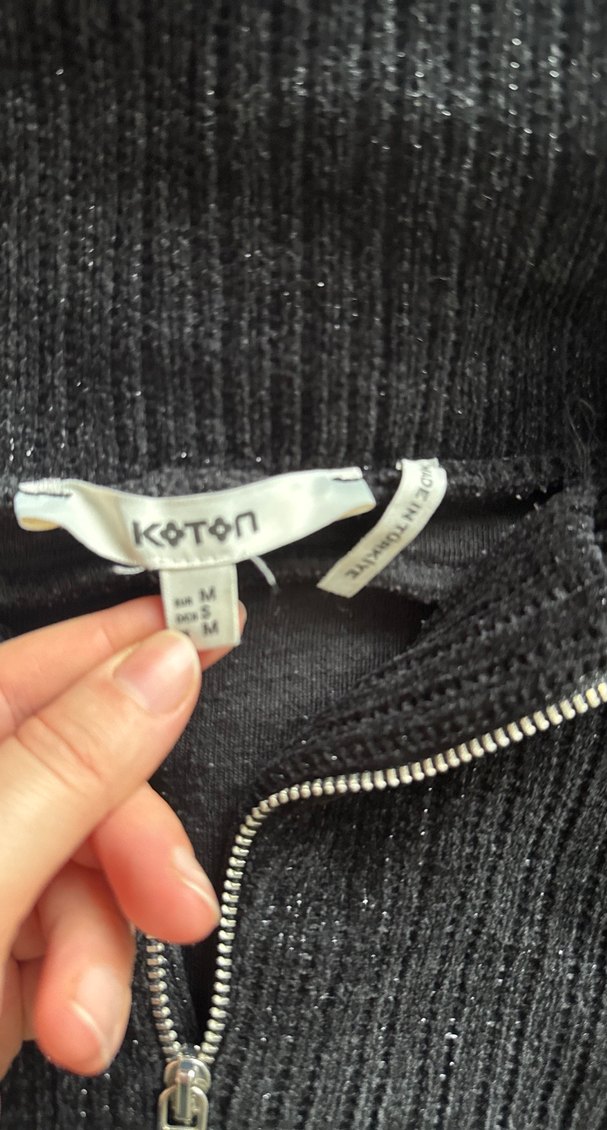 Kadın Gri Yüksek Yakalı Peluş Sweatshirt - Görsel 3