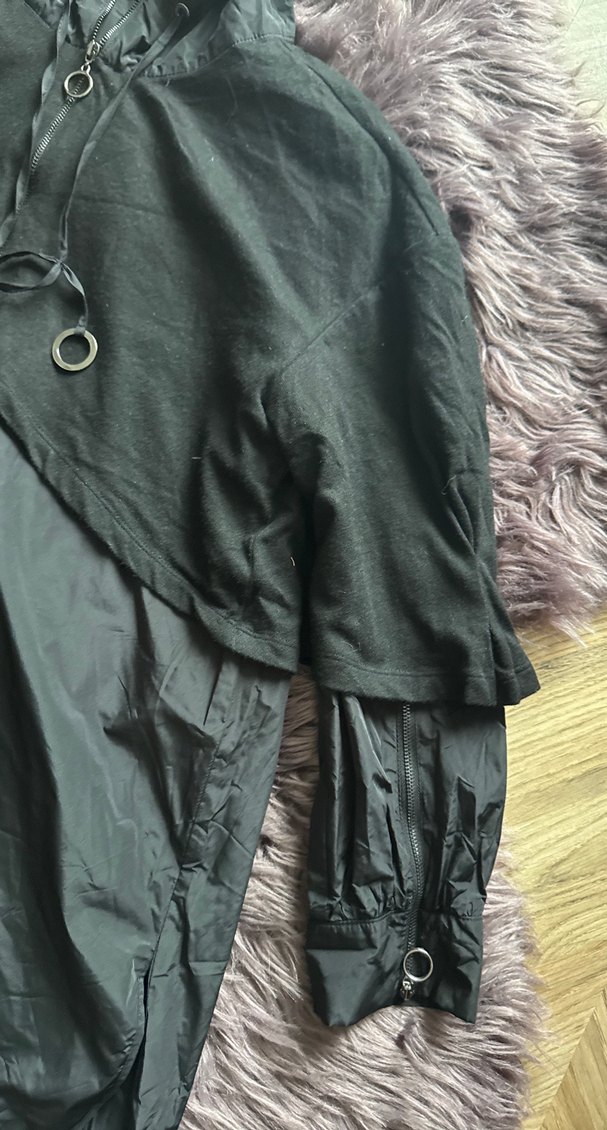 Kapüşonlu Uzun Siyah Gotik Yağmurluk Hukka markası - Görsel 3