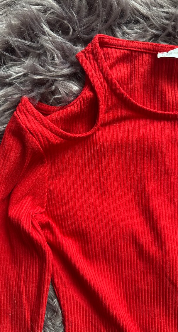 Kadın Kırmızı Yüksek Yaka Triko Kazak - Görsel 3