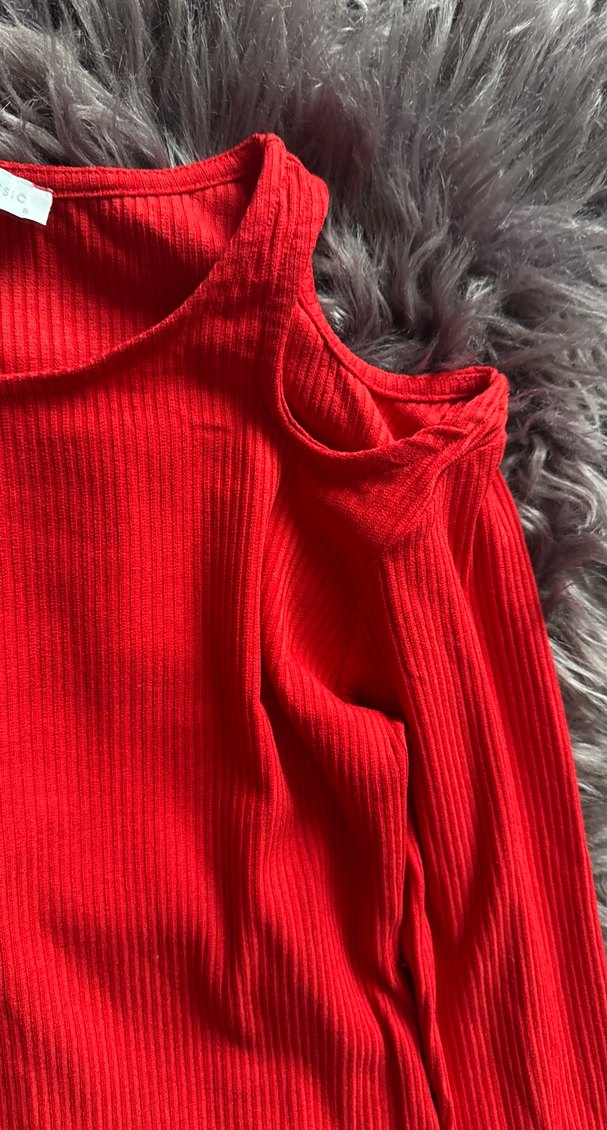 Kadın Kırmızı Yüksek Yaka Triko Kazak - Görsel 4