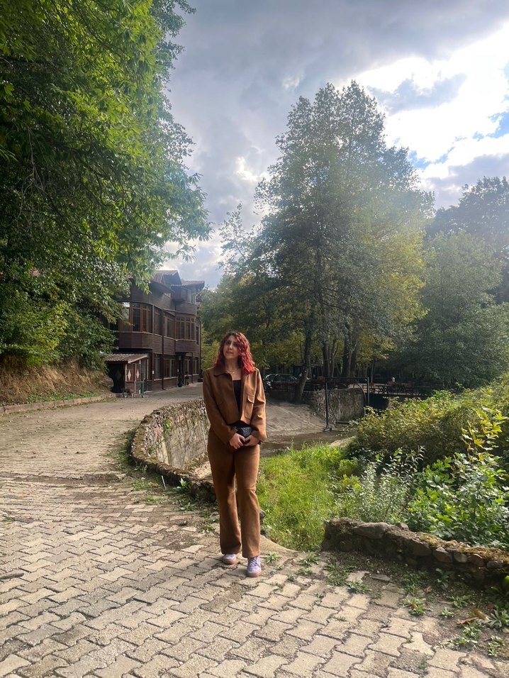 Düğmeli Kahverengi Süet Kadın Ceket - Görsel 3