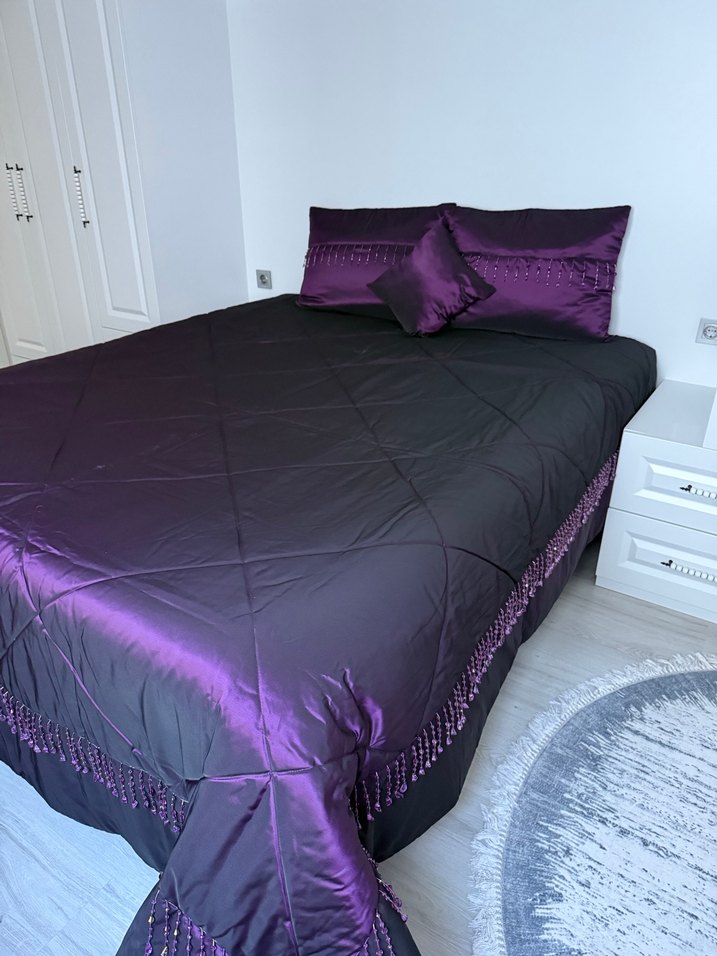 Mor Yatak Örtüsü Seti - Görsel 3