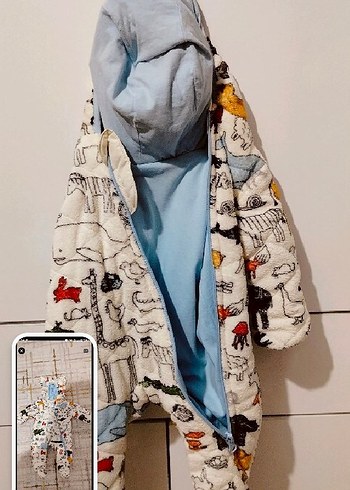 Çok Renkli Desenli Bebek Tulumu 6 -9 ay - Görsel 5