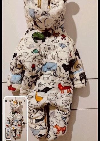 Çok Renkli Desenli Bebek Tulumu 6 -9 ay - Görsel 2