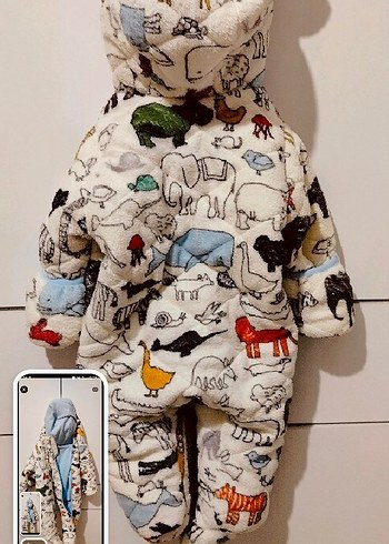 Çok Renkli Desenli Bebek Tulumu 6 -9 ay - Görsel 3