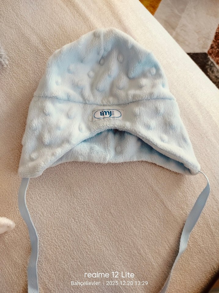 Mavi Kürklü Bebek Bere - Görsel 2