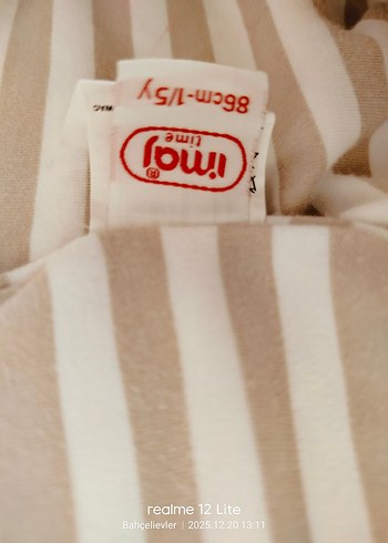 Bej Çizgili Fermuarlı Bebek uyku Tulumu - Görsel 6