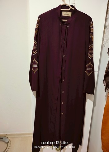 Bordo Nakışlı Bohem Kadın Uzun Elbise - Görsel 8