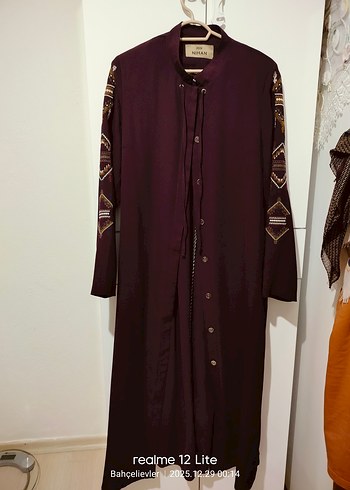 Bordo Nakışlı Bohem Kadın Uzun Elbise - Görsel 9