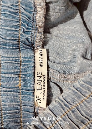 Kadın Mavi Bol Kesim Midi Kot Pantolon - Görsel 18