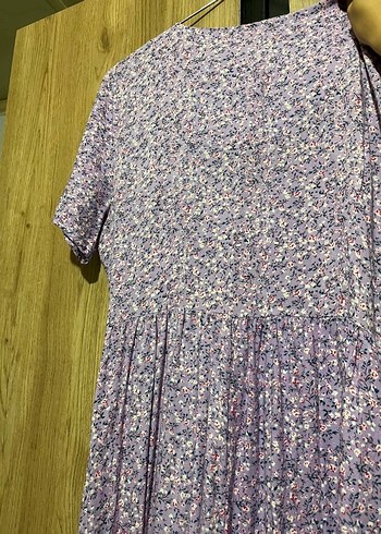 Mor Düğmeli Bohem Midi Elbise - Görsel 2