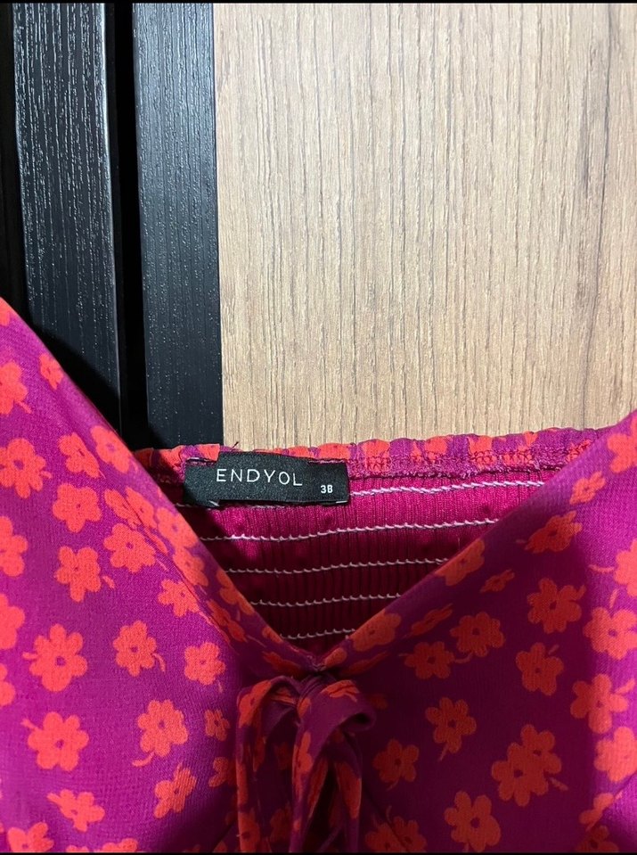 Bohem Mor Mini Elbise Fırfırlı - Görsel 3