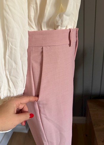 Mango Pembe Kumaş Pantolon - Görsel 5