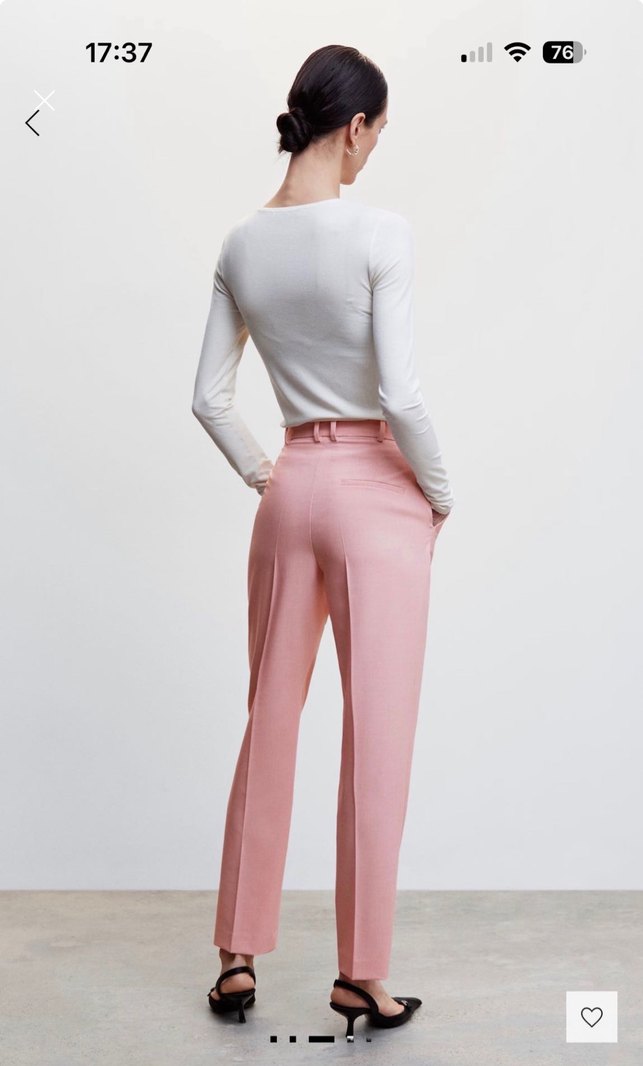 Mango Pembe Kumaş Pantolon - Görsel 2