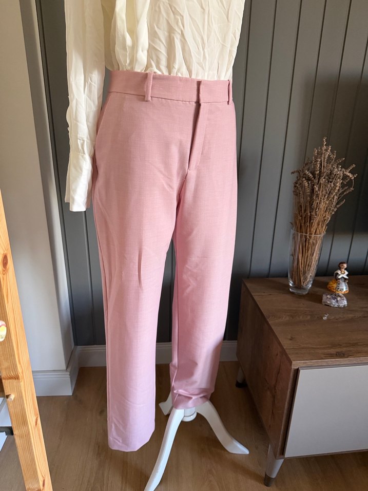 Mango Pembe Kumaş Pantolon - Görsel 4