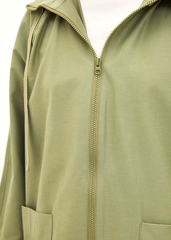LCW Classic Kapüşonlu Haki Pardesü 48 Beden - Görsel 4