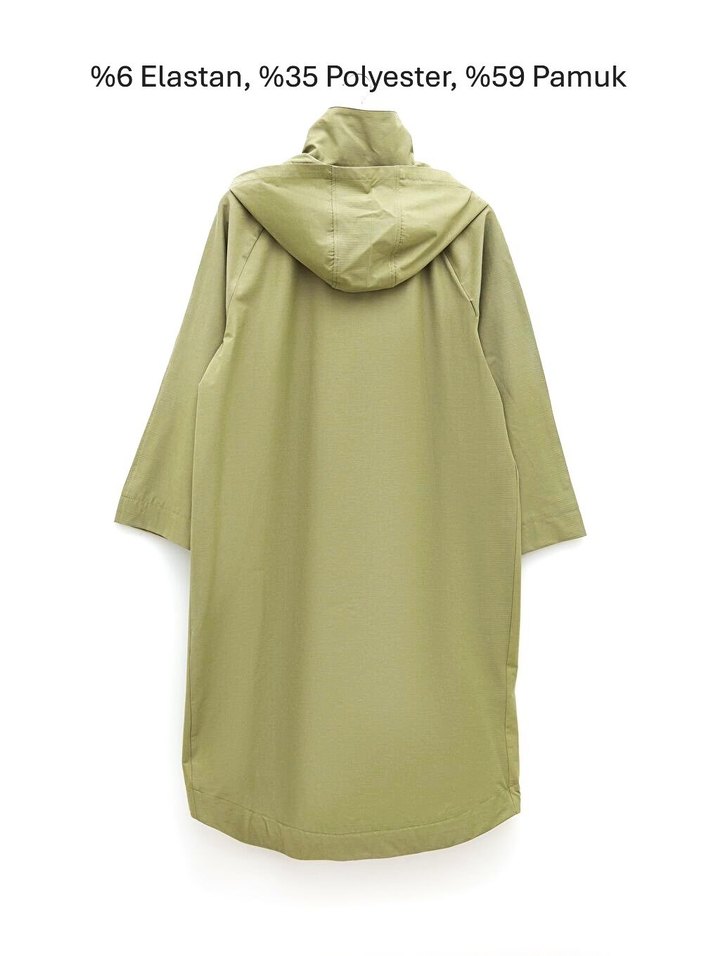 LCW Classic Kapüşonlu Haki Pardesü 48 Beden - Görsel 2