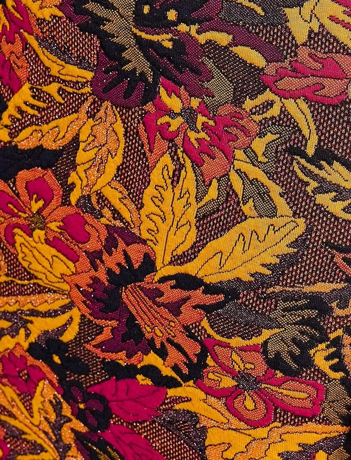 KOTON Brokar Desenli Beli Lastikli Etek XL - Görsel 3