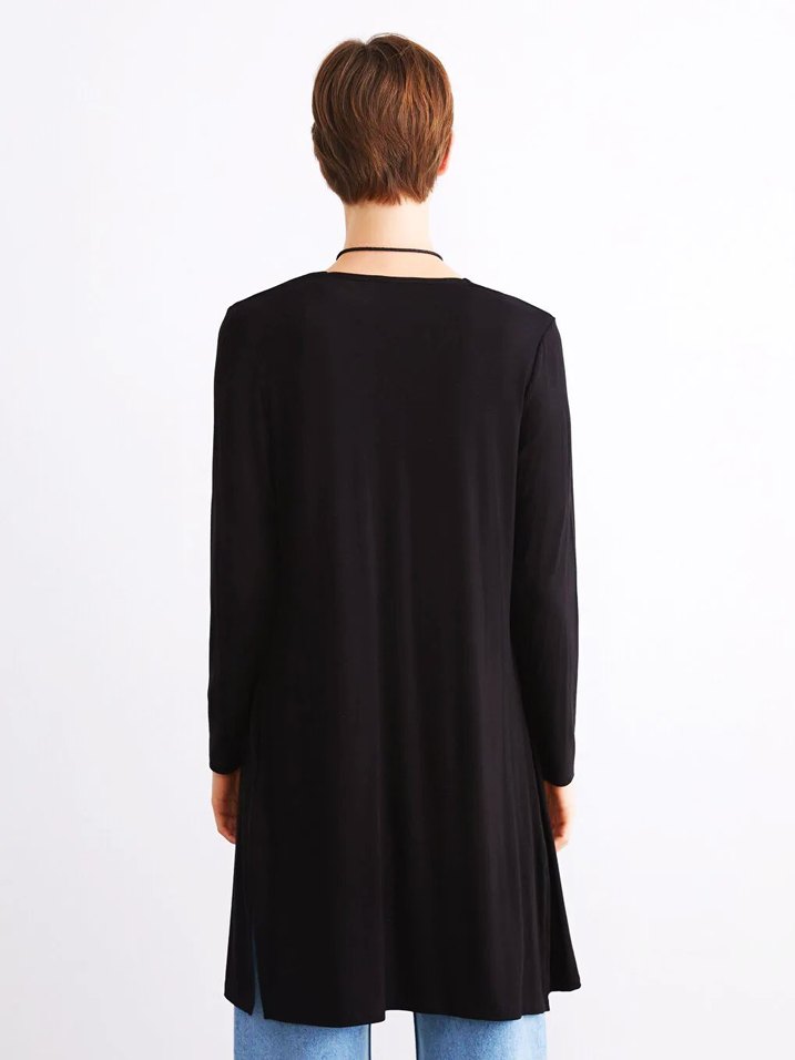 LCW Basic Siyah Penye Hırka 4XL - Görsel 4