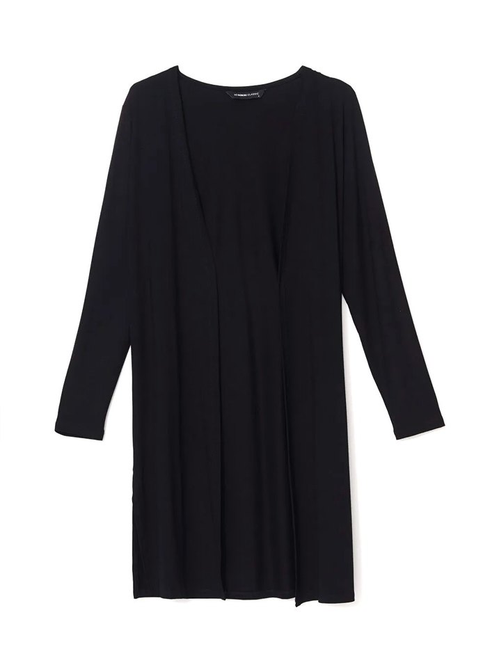 LCW Basic Siyah Penye Hırka 4XL - Görsel 5