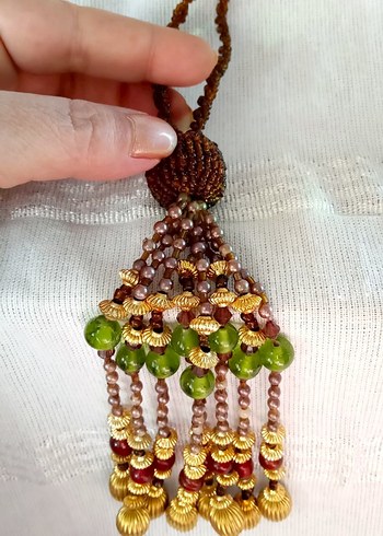 Boncuklu Çok Renkli Bohem Çanta Süsü - Görsel 2