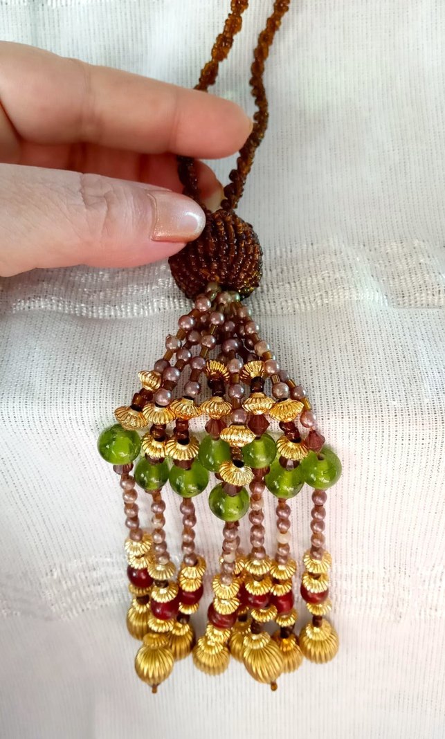 Boncuklu Çok Renkli Bohem Çanta Süsü - Görsel 2