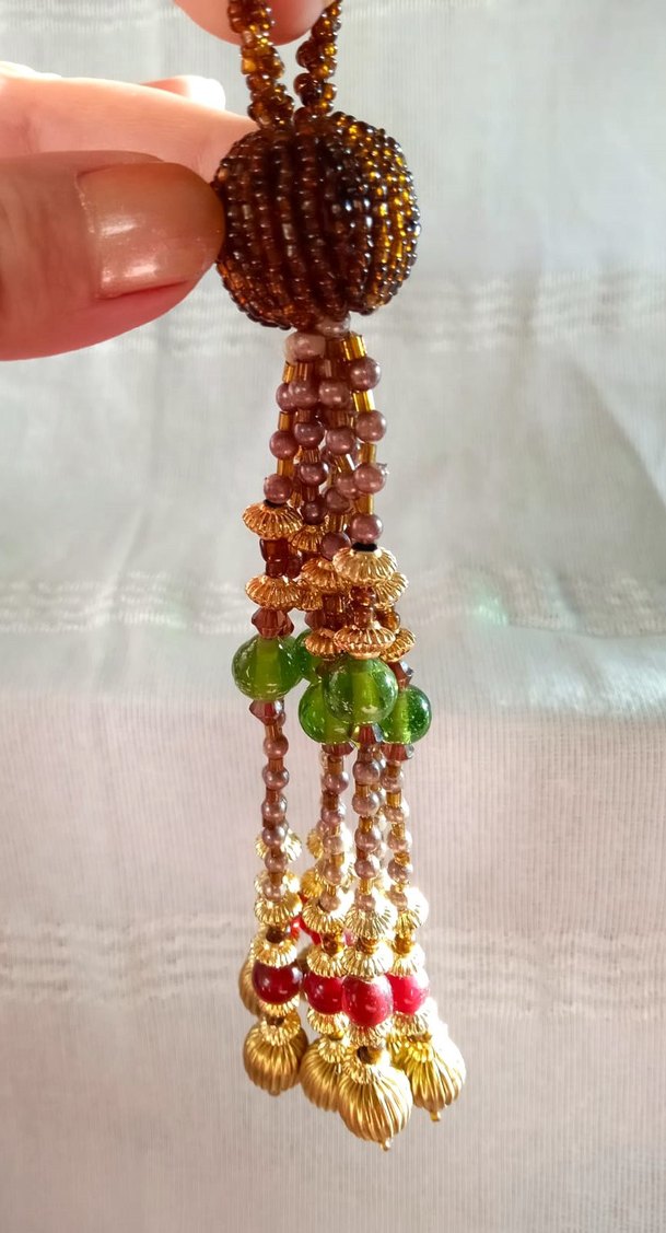 Boncuklu Çok Renkli Bohem Çanta Süsü - Görsel 3