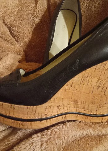 Nine West Siyah Deri Mantar Dolgu Topuklu Kadın Ayakkabı 7.5 M - Görsel 10