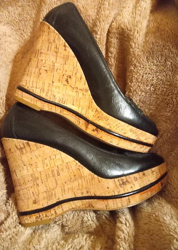 Nine West Siyah Deri Mantar Dolgu Topuklu Kadın Ayakkabı 7.5 M - Görsel 12