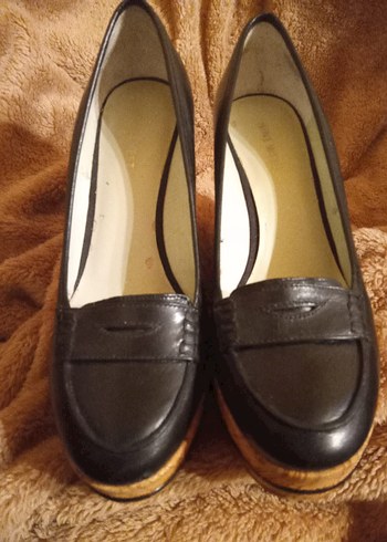 Nine West Siyah Deri Mantar Dolgu Topuklu Kadın Ayakkabı 7.5 M - Görsel 4