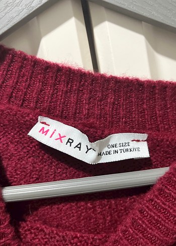 Bordo Kadın Örgü Yün Kazak - Görsel 2