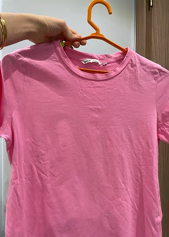 Pembe Kadın Basic Tişört - Görsel 5