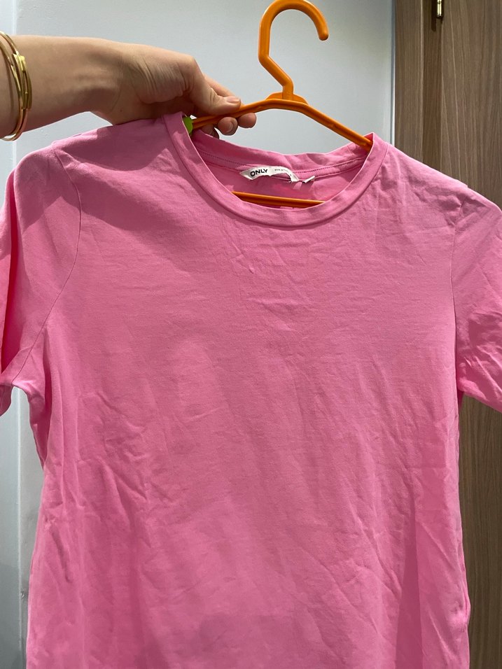 Pembe Kadın Basic Tişört - Görsel 5