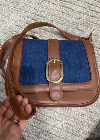 Kahverengi Tokalı Kot Kadın Çanta - Görsel 3