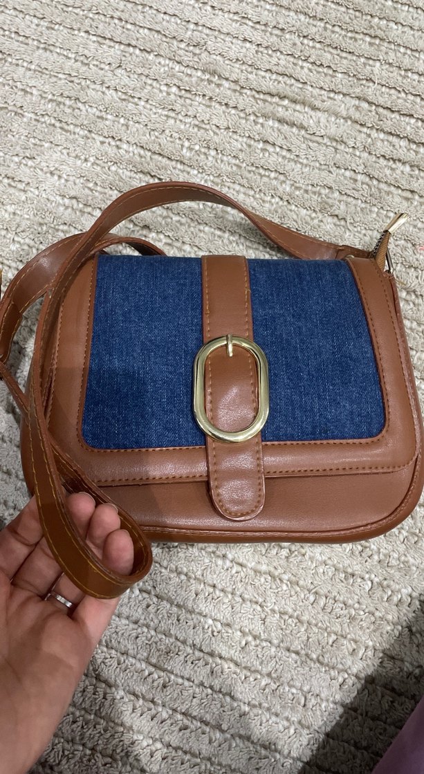 Kahverengi Tokalı Kot Kadın Çanta - Görsel 3