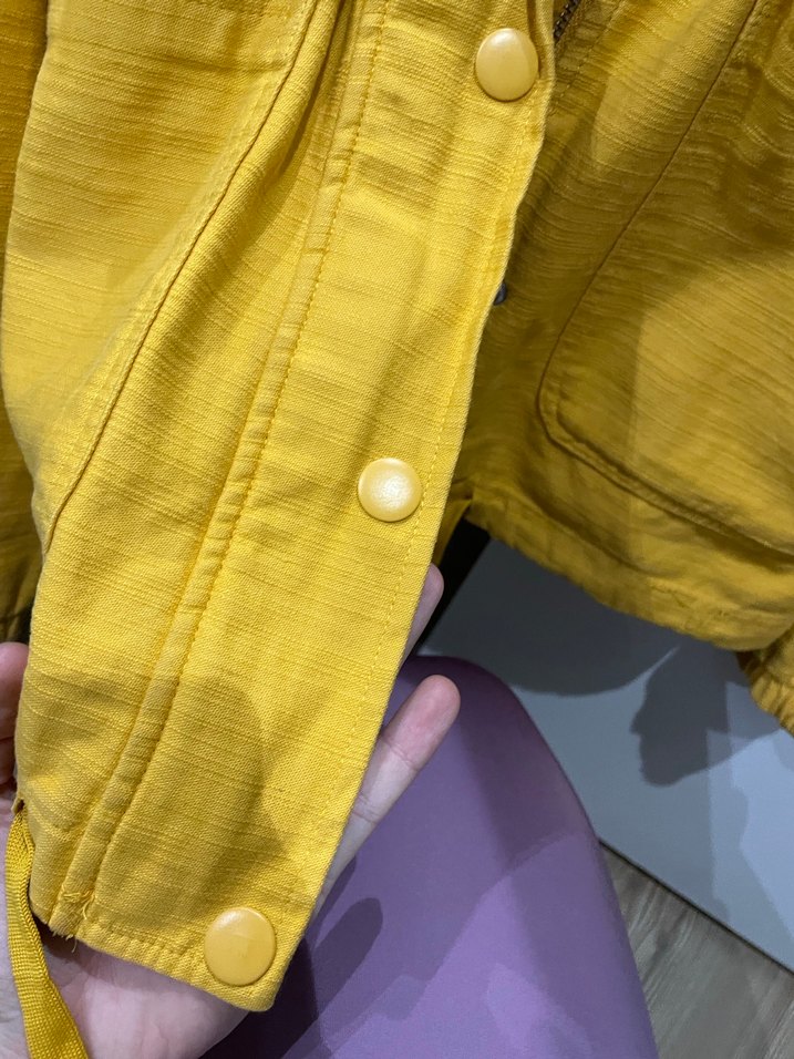 Sarı Fermuarlı Kadın Ceket - Görsel 4