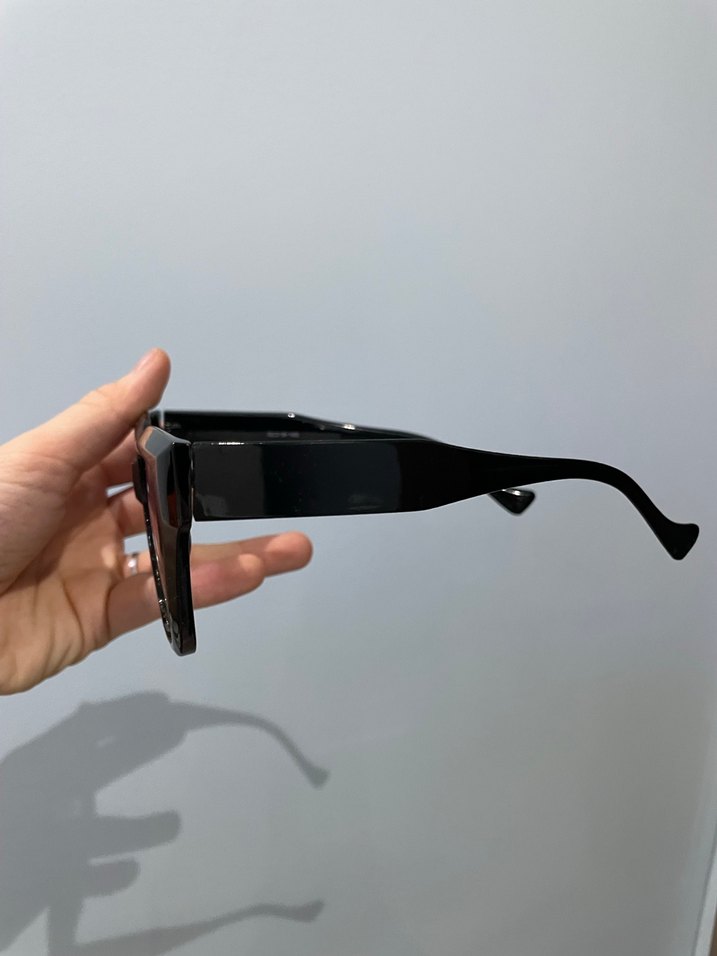 Şeffaf Mor Camlı Siyah Kadın Gözlüğü - Görsel 2