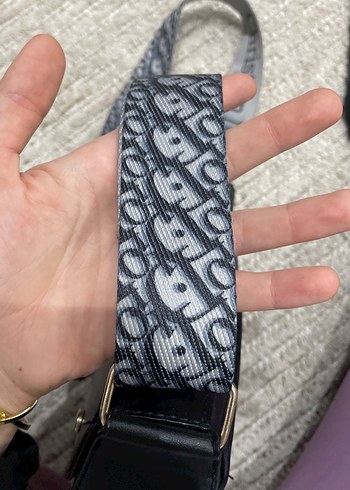 Dior Baskılı Deri Gri Kadın Çanta - Görsel 3