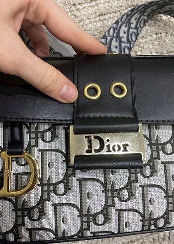 Dior Baskılı Deri Gri Kadın Çanta - Görsel 4