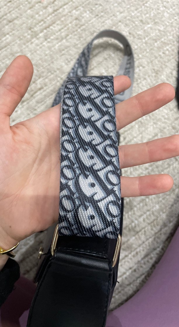 Dior Baskılı Deri Gri Kadın Çanta - Görsel 3