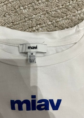 Mavi Beyaz Baskılı Kadın Tişört - Görsel 2