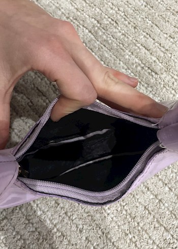 Pastel Mor Deri Kadın Omuz Çantası - Görsel 2