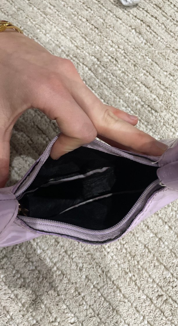 Pastel Mor Deri Kadın Omuz Çantası - Görsel 2