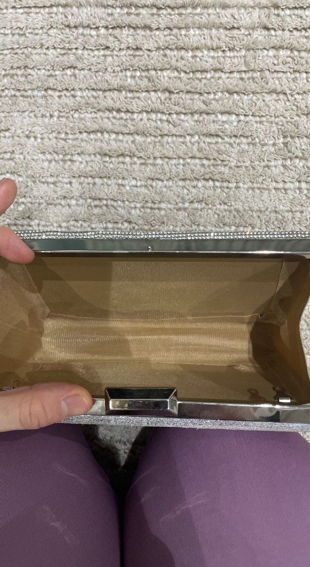 Gri Taşlı Kadın Portföy Çanta abiye çanta - Görsel 4