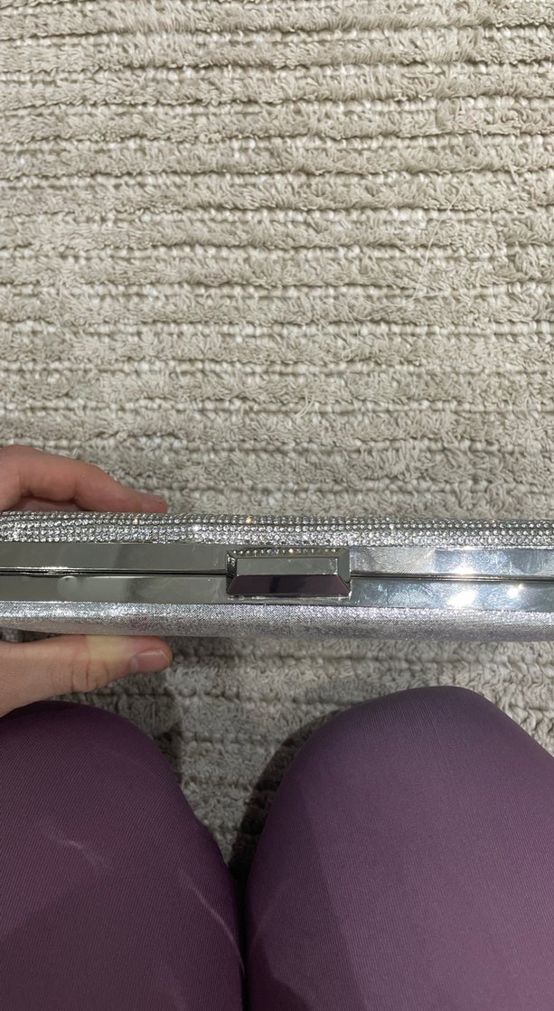 Gri Taşlı Kadın Portföy Çanta abiye çanta - Görsel 3