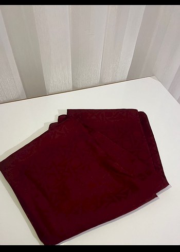 Bordo Kadın jakarli Saten Şal - Görsel 2