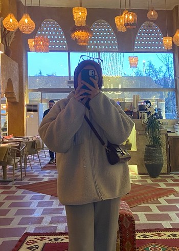 Gri Oversize Kadın Kışlık Mont - Görsel 2